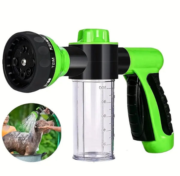 Lavado Exterior para Perros, Rociador de Ducha de Alta Presión con Cepillo para Ducha de Perros y Peine de Aseo para Mascotas, Para Regar Flores, Lavar Autos, Bañar Mascotas
